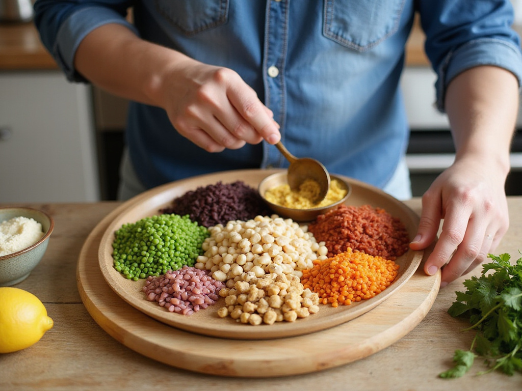 Person preparing colorful legumes questioning האם בוטנים זה קטניות