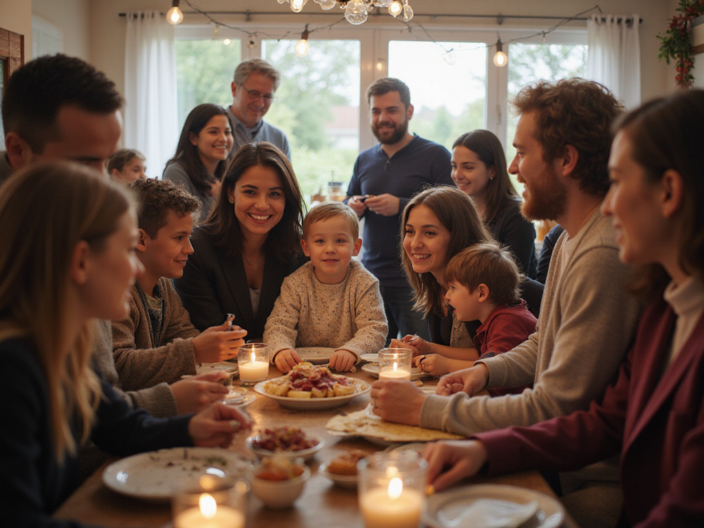 Family celebrating Brit Milah with western attire and joy