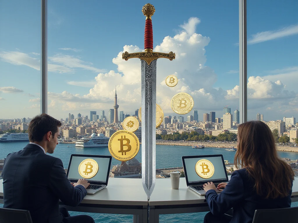 Buying Bitcoin in Israel's high-tech city skyline scene