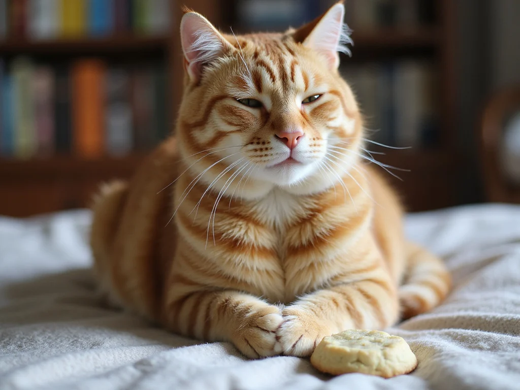 Medium-haired cat kneading on a cozy, textured surface