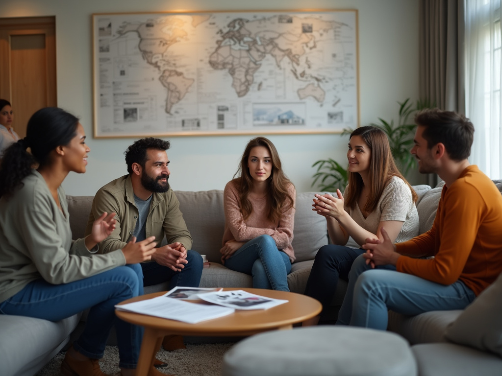 Diverse group discussing מתי נפתחות הגרלות מחיר למשתכן 2025 housing lottery