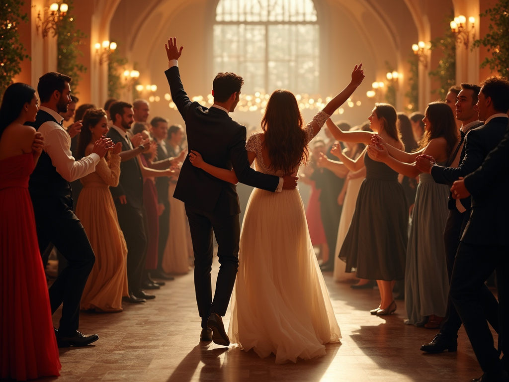 Evolution of Israeli wedding dance traditions in a diverse crowd