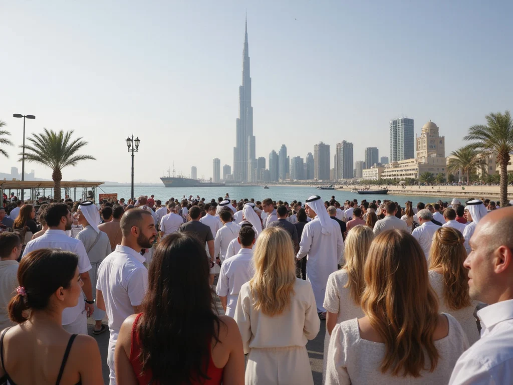 Vibrant multicultural ambiance of Dubai featuring landmarks Burj Khalifa and Palm Jumeirah