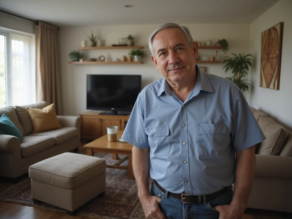 Benjamin Netanyahu in a Western style living room setting