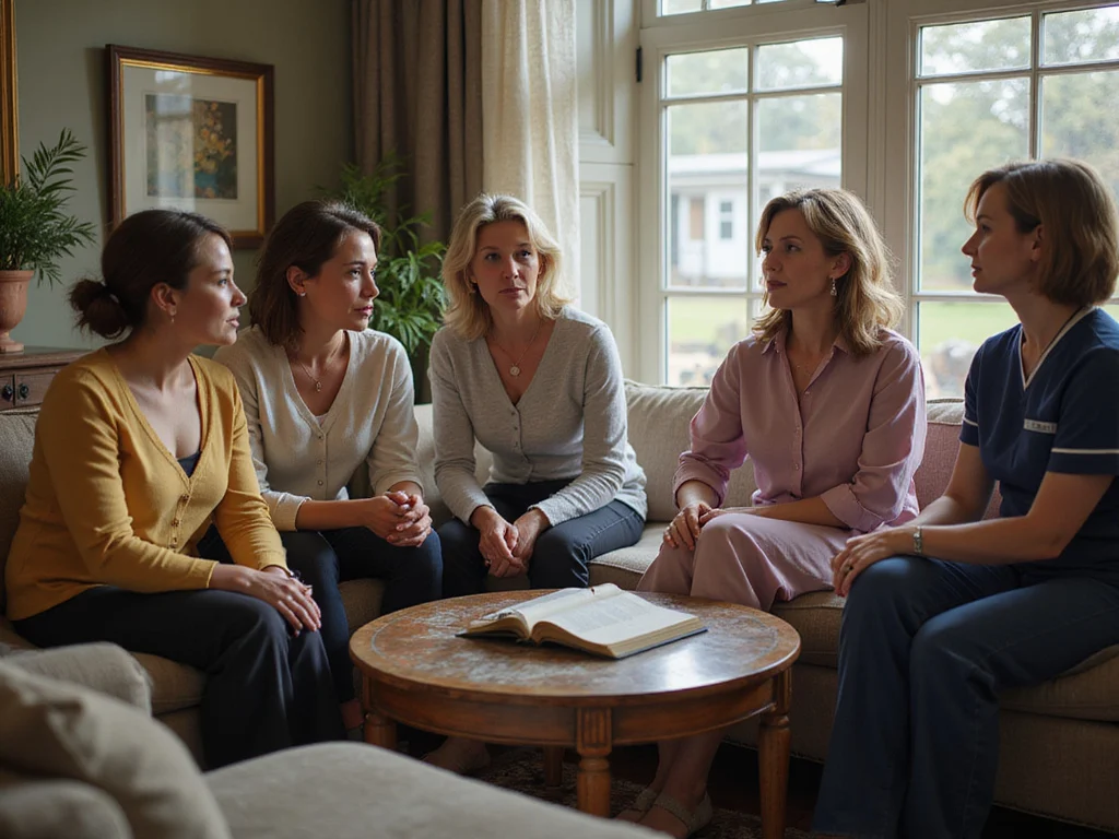 Diverse group of women discussing למה ושתי לא באה למשתה symbolism