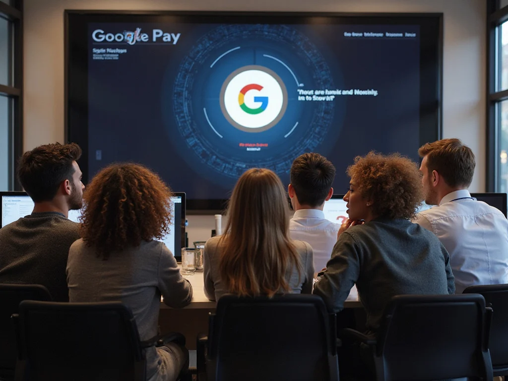 Diverse group discussing why Google Pay is not working in computer lab