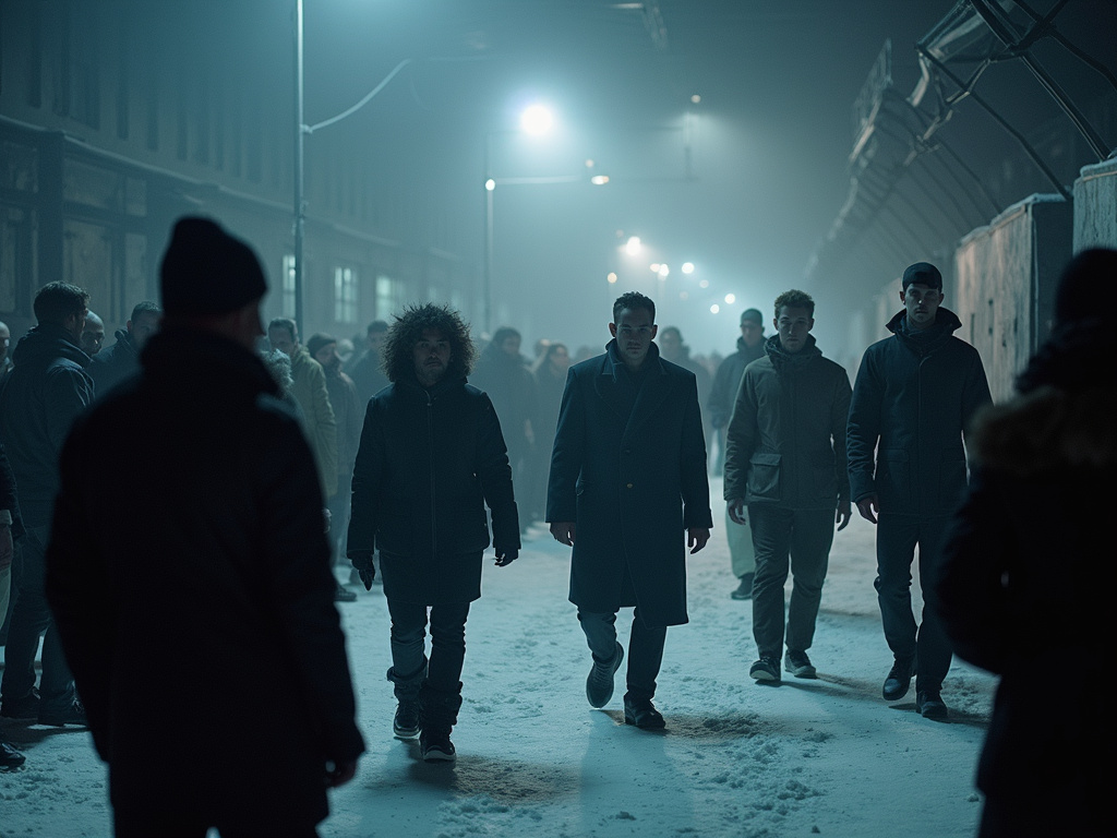 Behind-the-scenes of The Head series in Antarctic setting with diverse actors