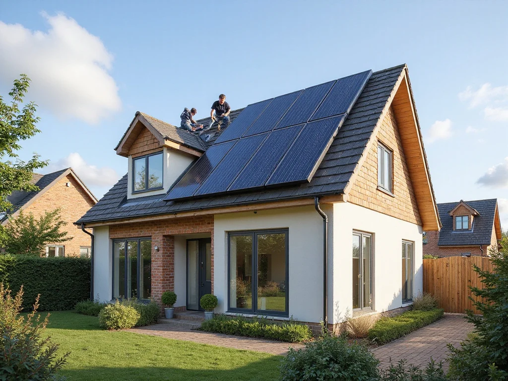Installing solar water heater on modern house roof, איך דוד שמש עובד