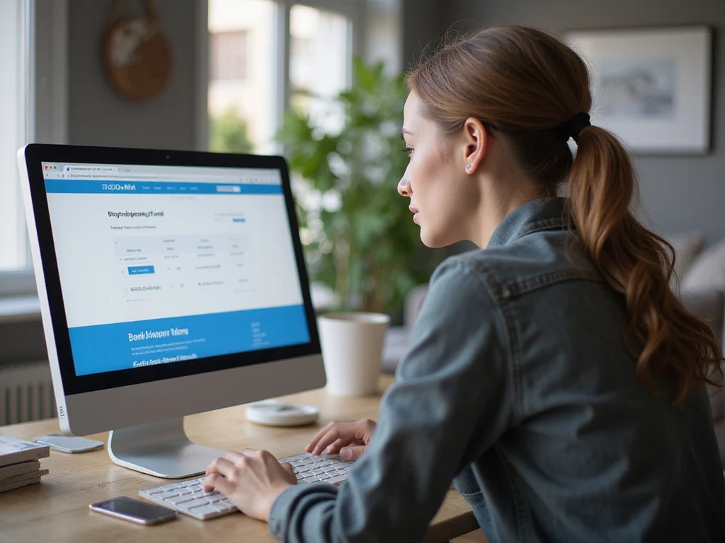 Person learning איך קונים קרן כספית בנק הפועלים online at home