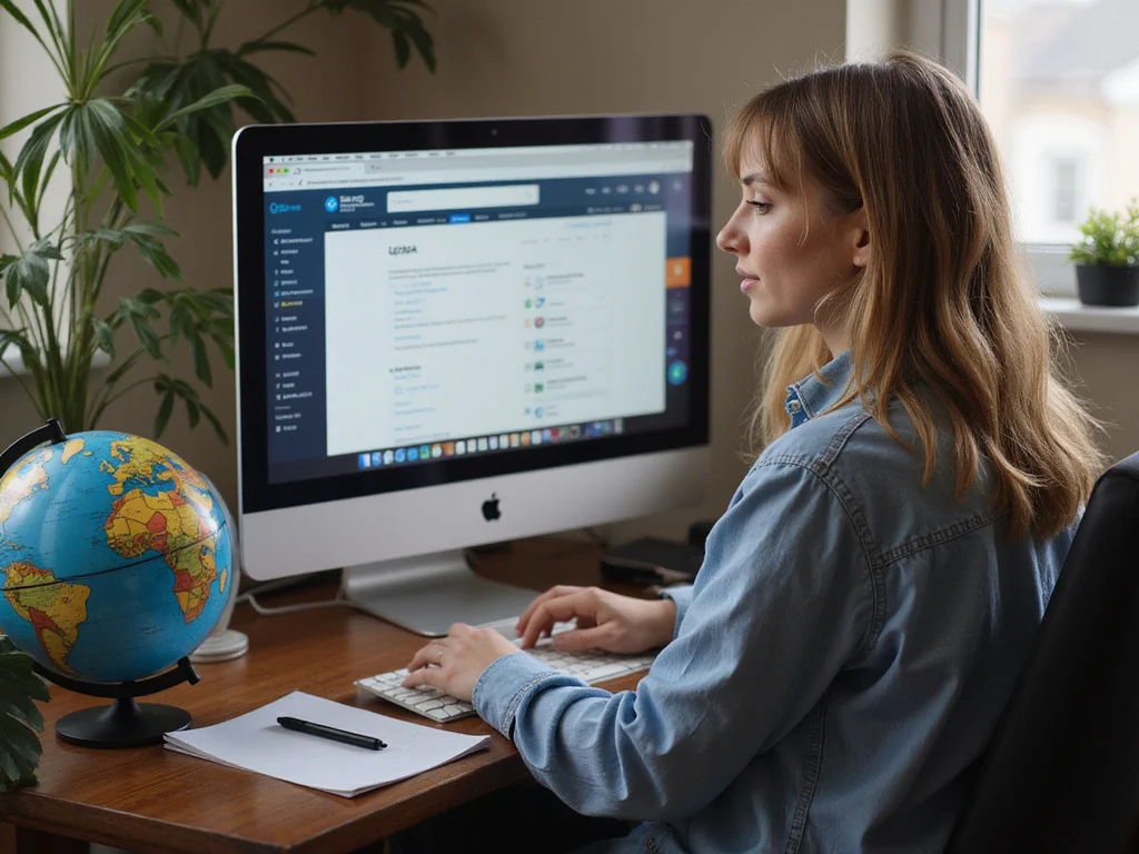 Person researching איך דוחים צו ראשון at home office computer