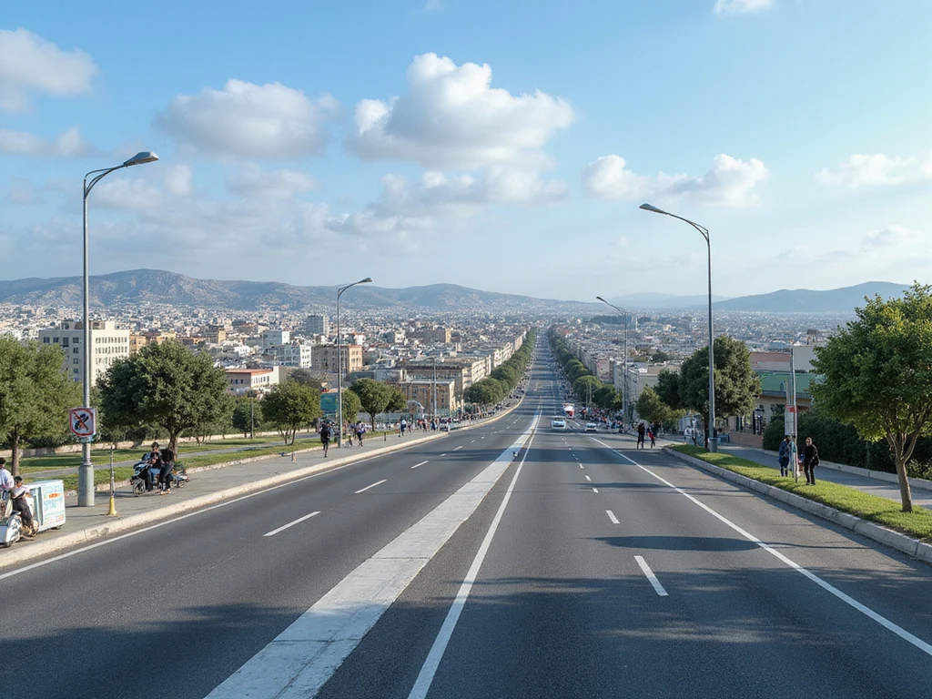 Scenic route to Limassol city showing airport and roadway