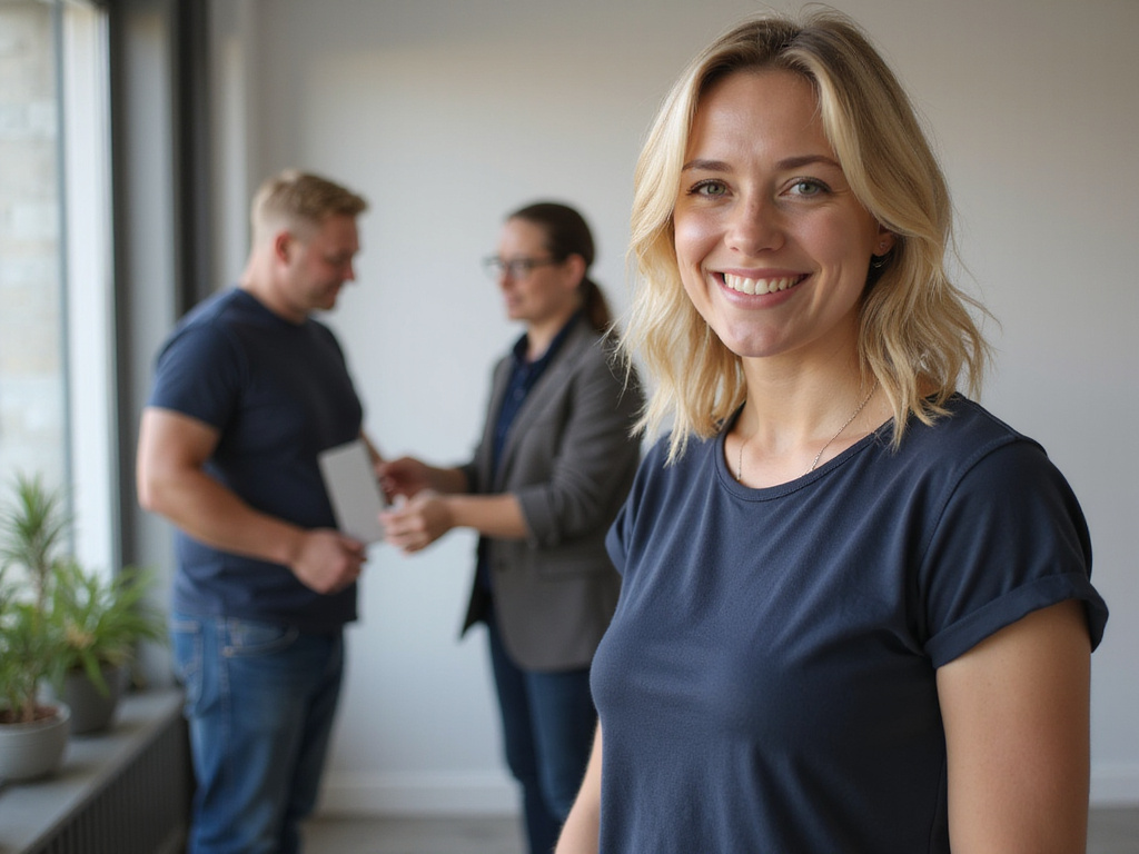 Western person illustrating how to behave in depicted scenario