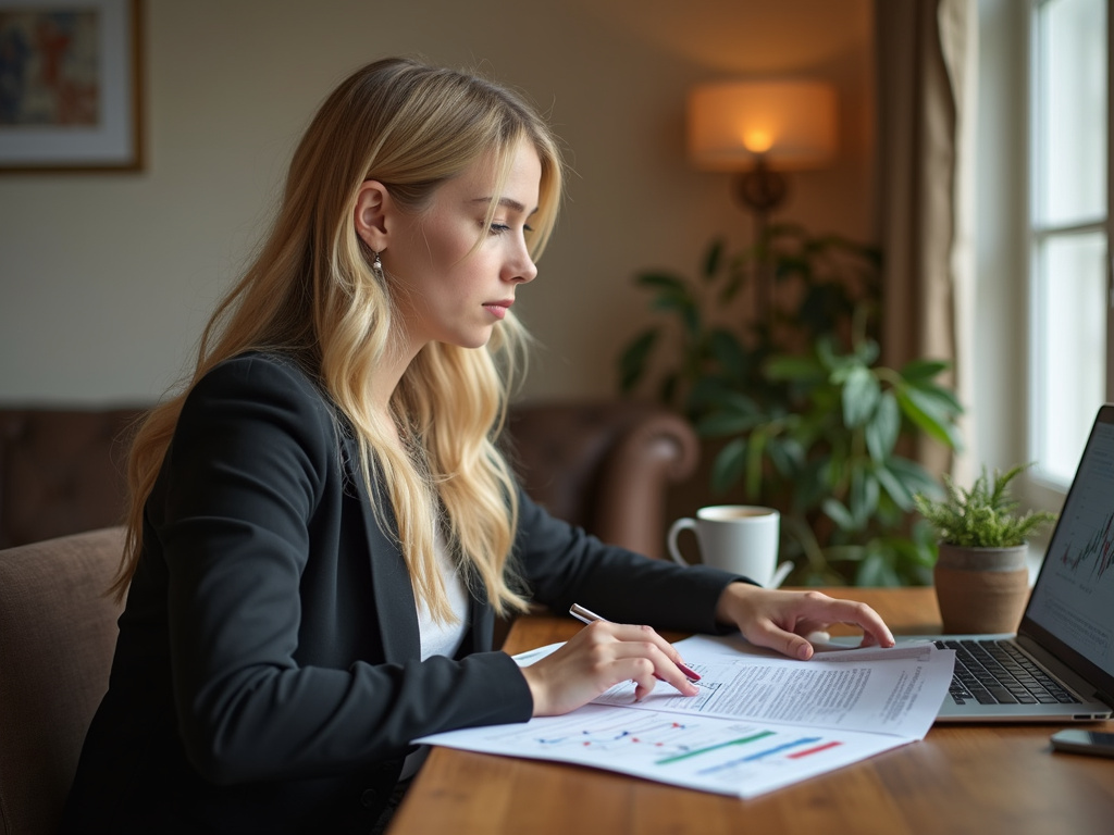 Person researching how to invest in stock market at home