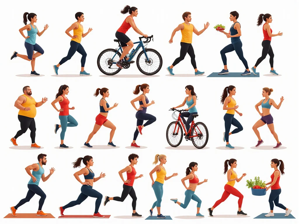 Diverse group engaging in healthy activities for rapid weight loss