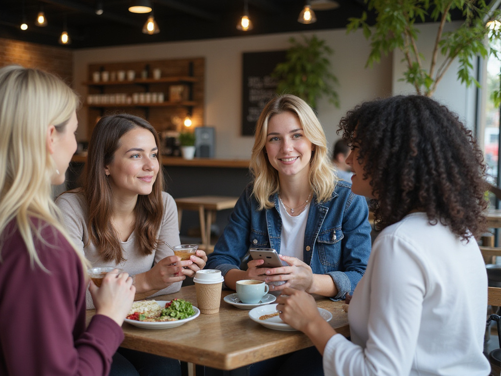 Group of diverse friends engaging in conversation, כיצד לרכוש ידידים והשפעה סטימצקי concept.