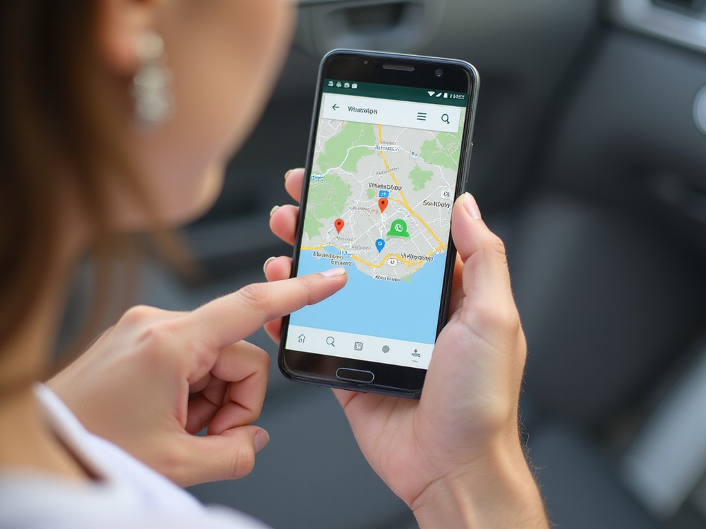 Sharing location via WhatsApp and Google Maps on smartphone