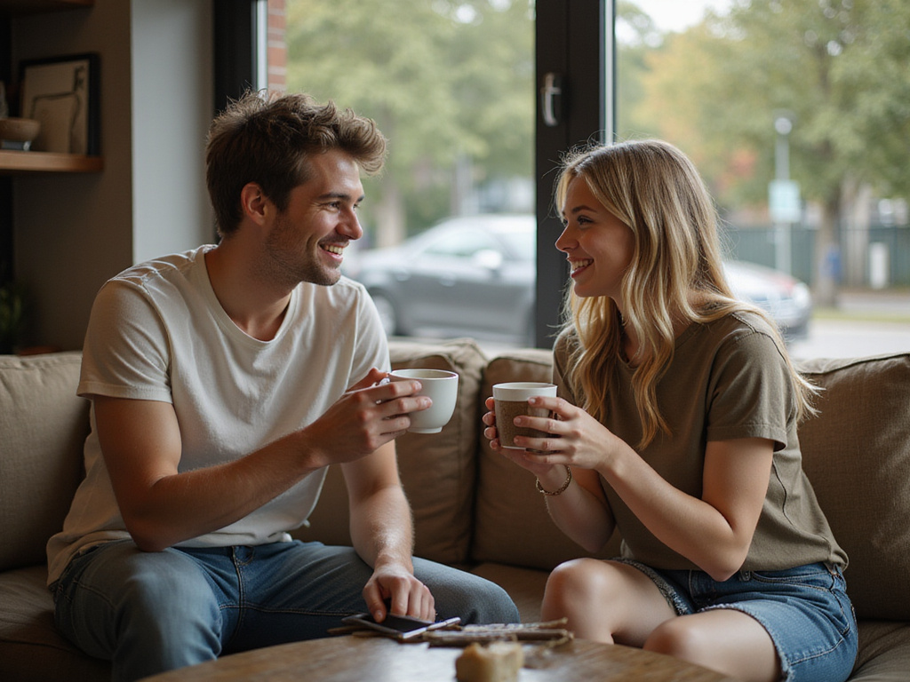 Two individuals transitioning from casual relationship to deep friendship