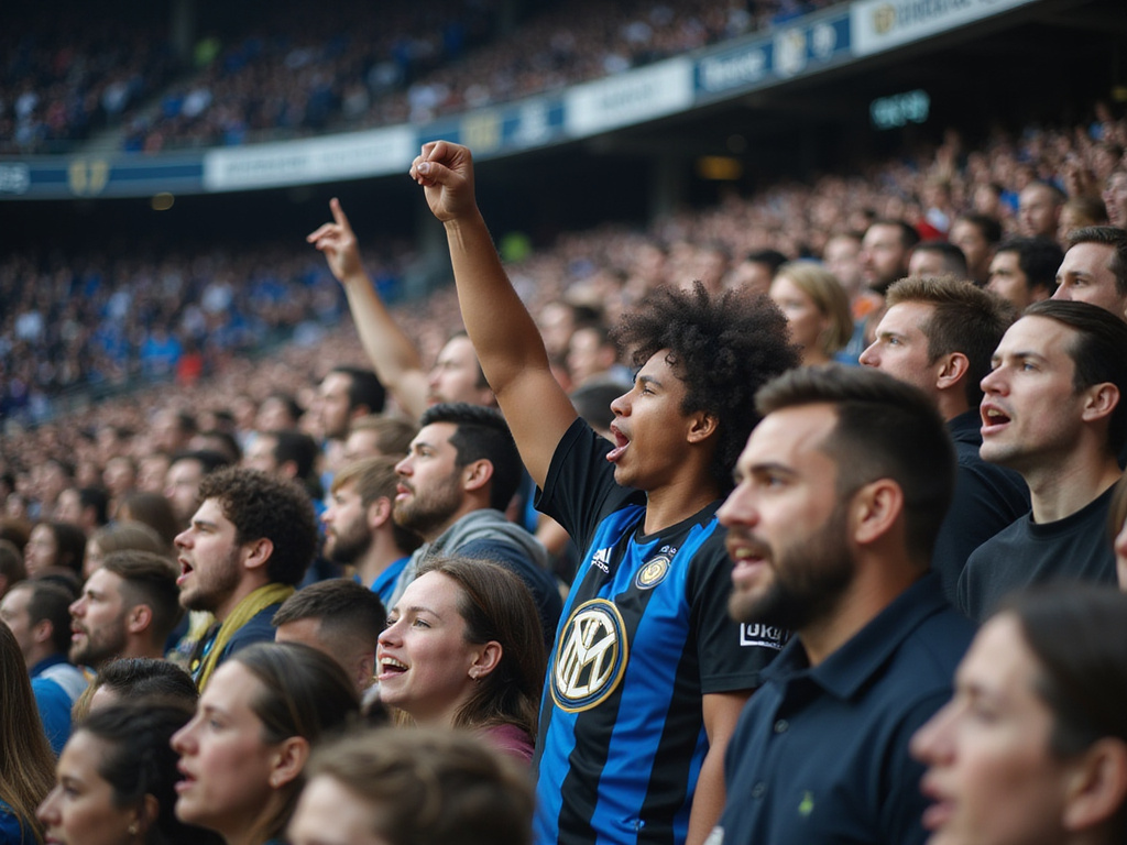 Inter Milan fans at UEFA Champions League match