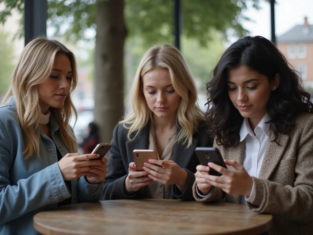 Diverse group learning new application on smartphones