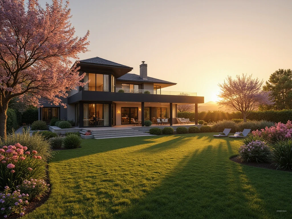 Omer Adam's stylish suburban house at sunset