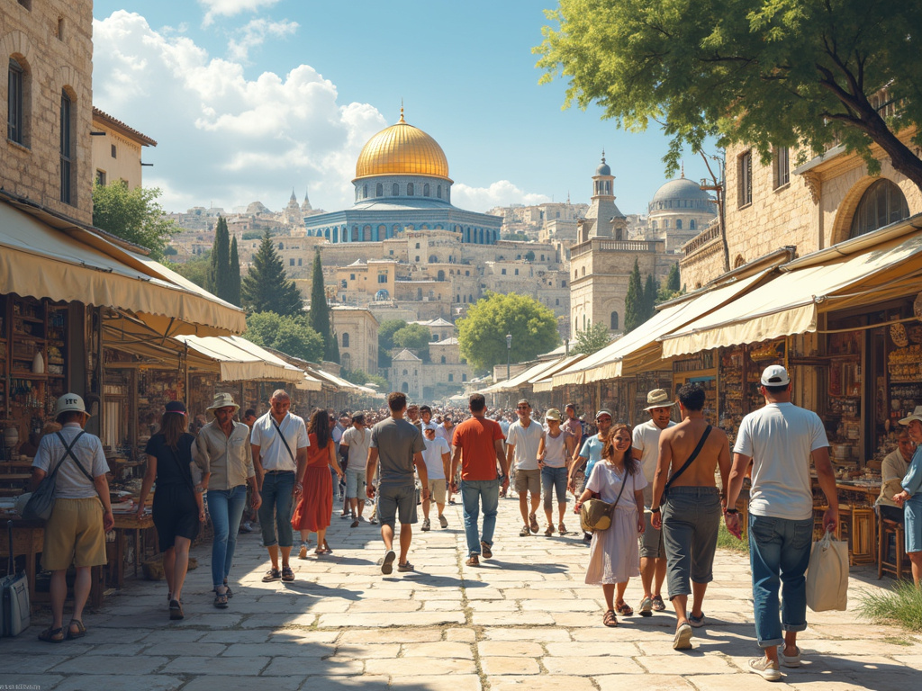 Detailed image of Jerusalem's diverse population and vibrant culture