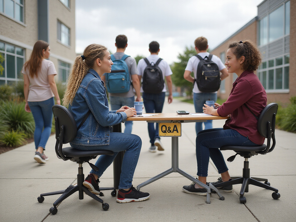 Ergonomic high school backpack for teenagers in a schoolyard setting