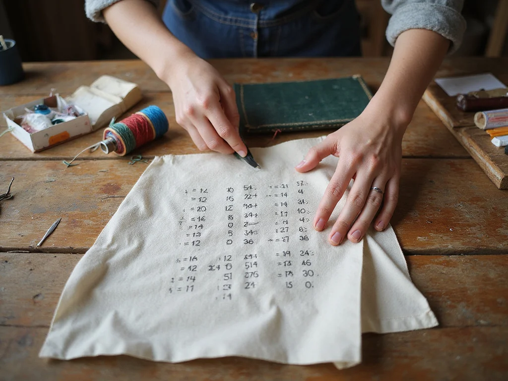 DIY multiplication table sewing project with Western sewing kit