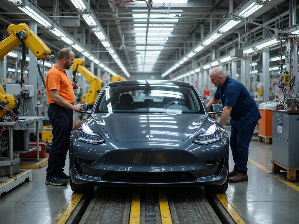 Inside a Tesla manufacturing plant using advanced technology