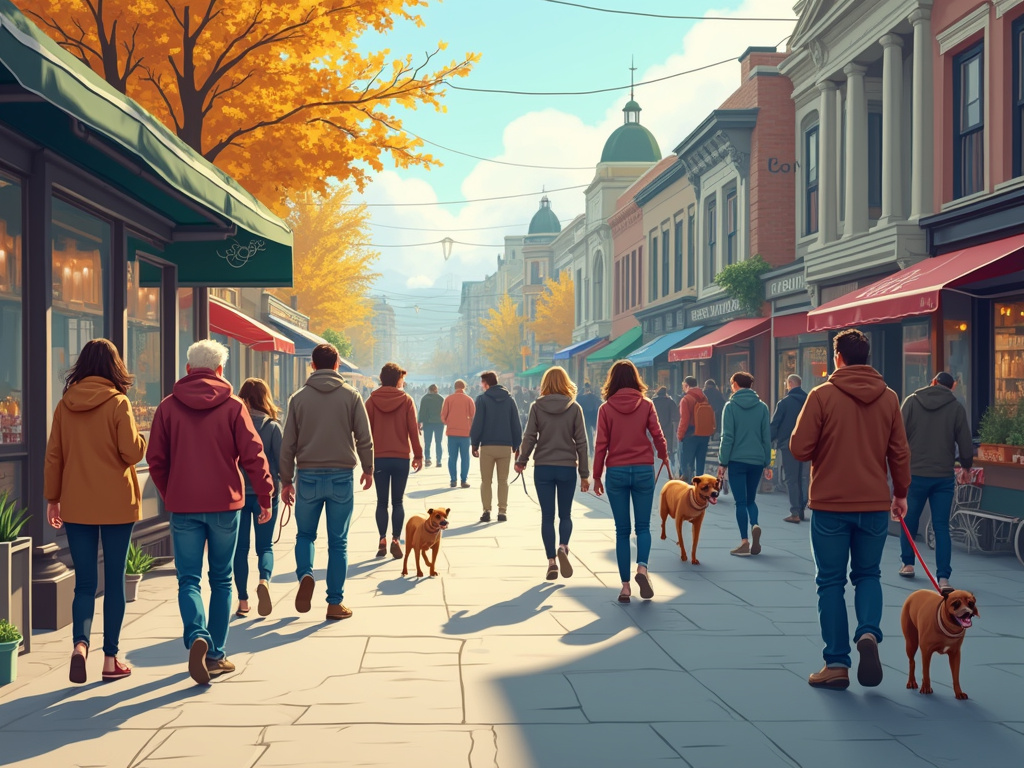 Busy Canadian street scene illustrating מה קרה לקנדה on a smartphone