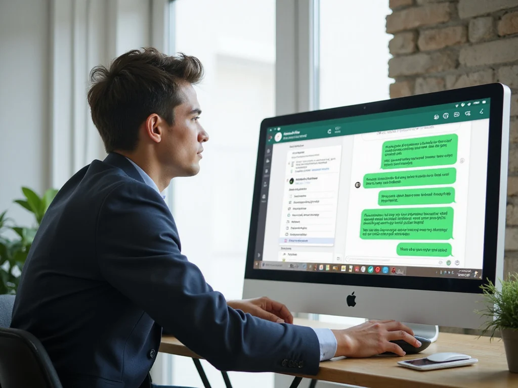 Young professional creating a WhatsApp survey on computer