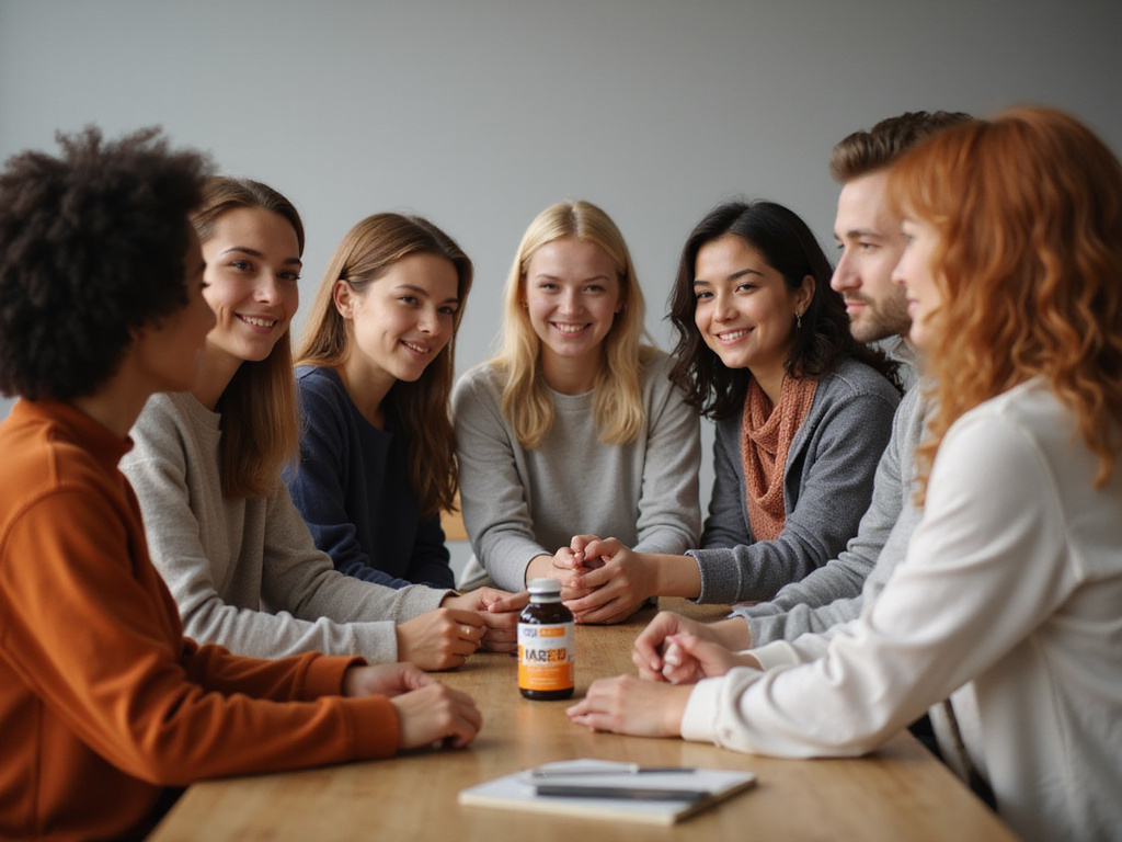 Diverse group discussing when to take Vitamin B6