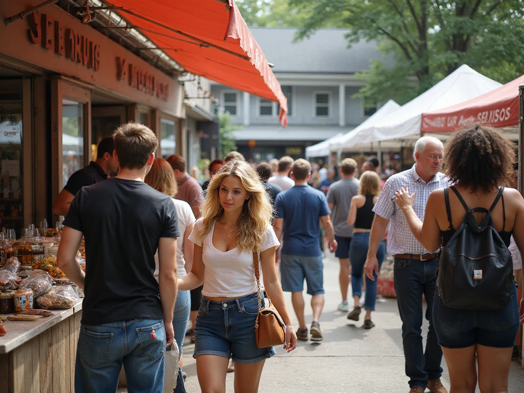 Diverse crowd shopping for Larry Georgia wine in Georgia market