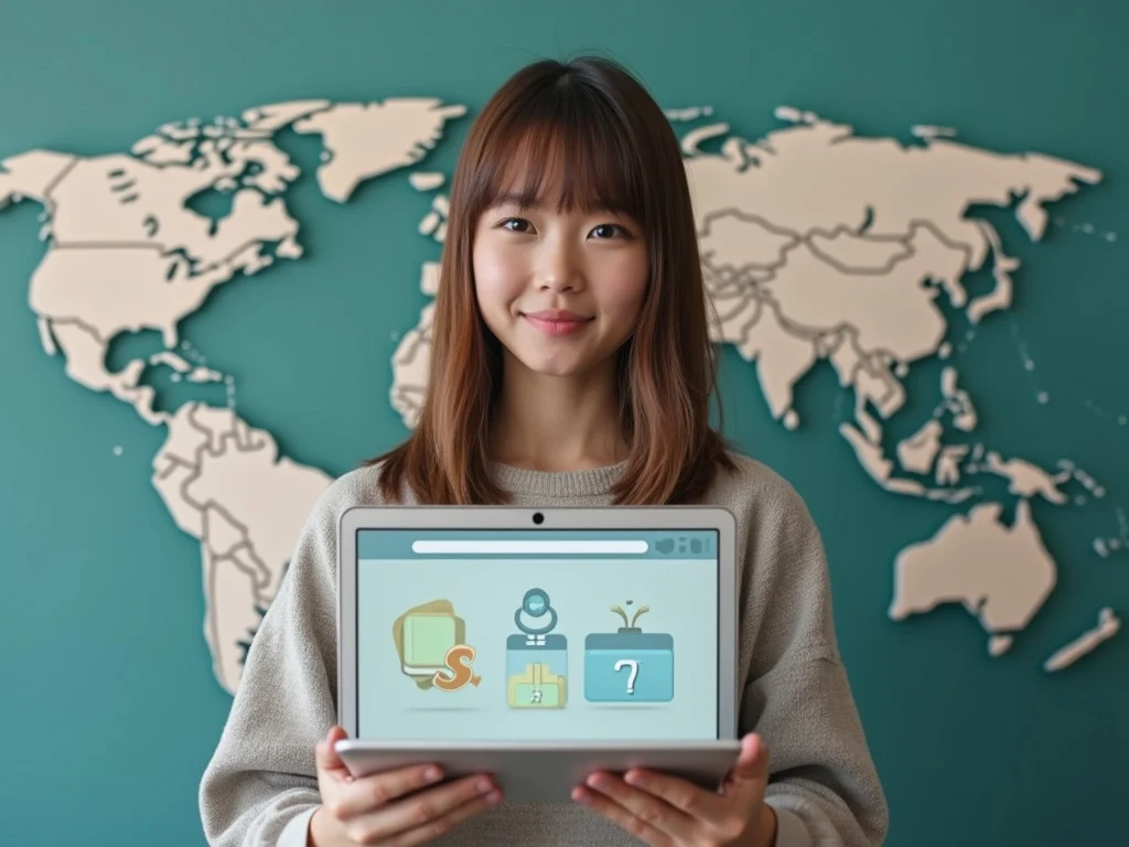 Laptop displaying info about איפה קונים לארי גאורגי on a world map background