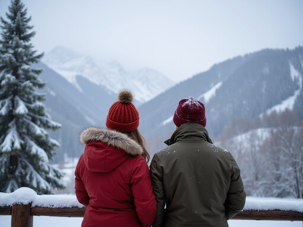 Winter snowy scene in Aspen, איפה ירד שלג
