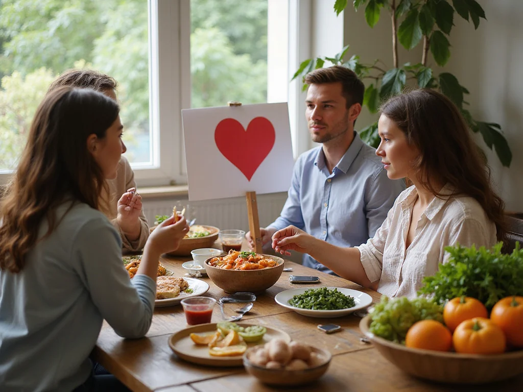 Healthy heart and fresh food promoting balanced diet איפה נמצא הלבלב