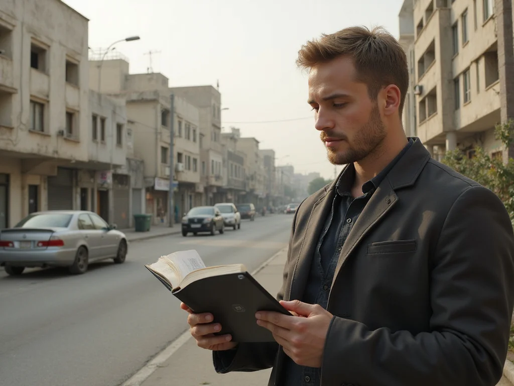 Typical Fauda filming location with western character studying filmmaking