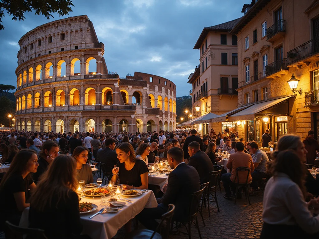 Vibrant Rome city scene featuring popular tourist attractions