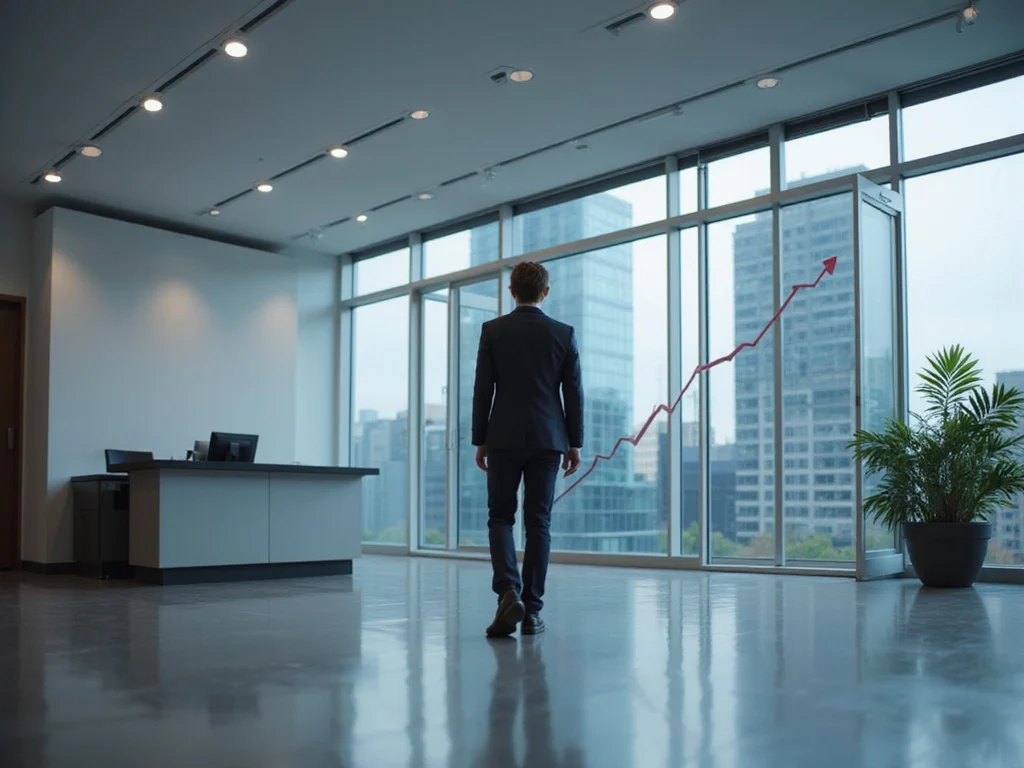 Financial advisor discussing Euro rise in a modern bank setting