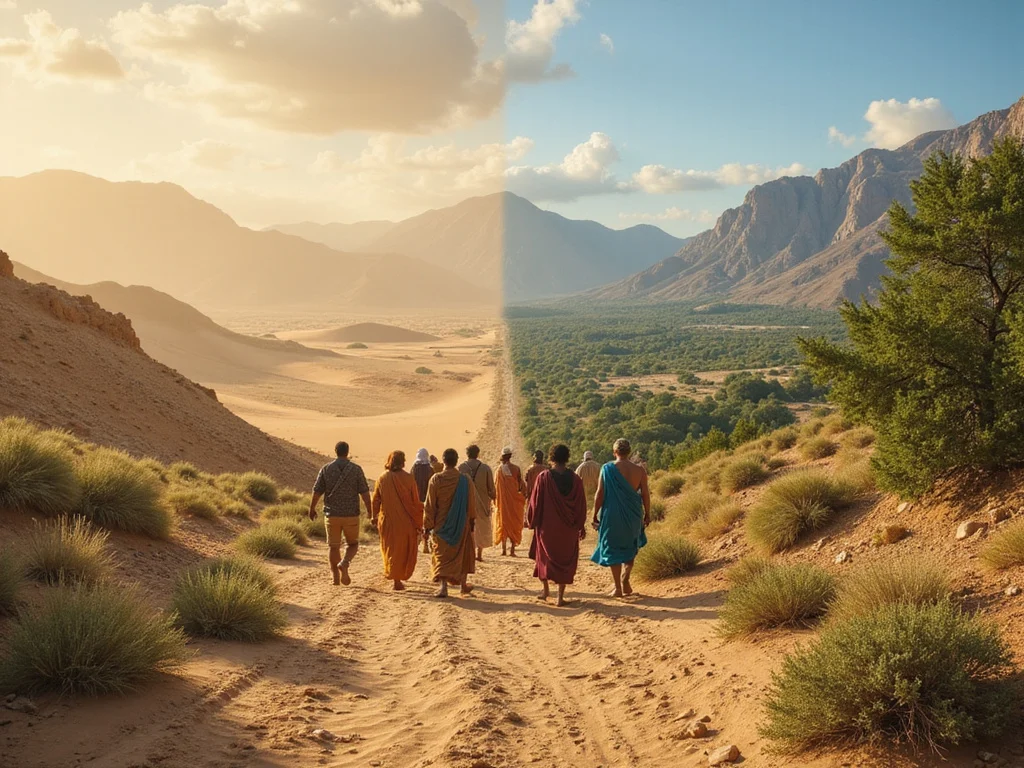 Israelites' 40-year journey from desert wilderness to lush Israel land
