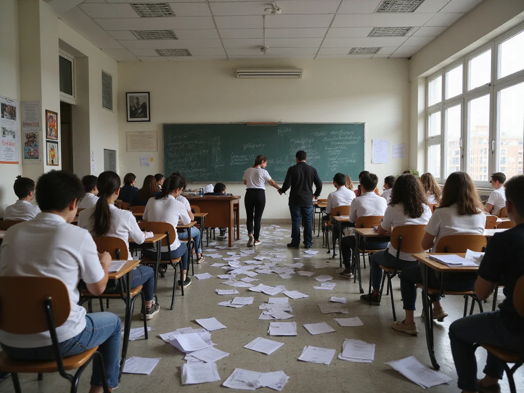 Israeli classroom scene illustrating teachers' strike impact