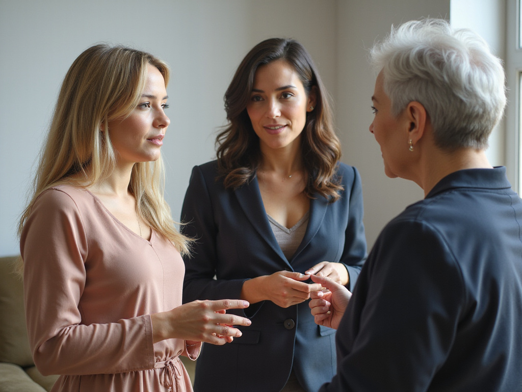 Diverse group of women discussing כמה ביציות יש לאישה